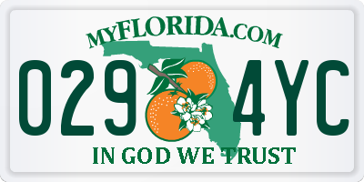 FL license plate 0294YC