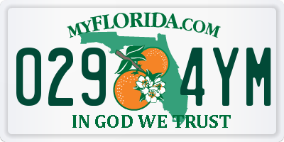 FL license plate 0294YM