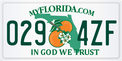 FL license plate 0294ZF