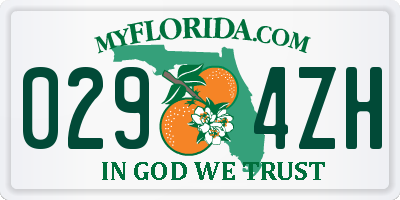 FL license plate 0294ZH