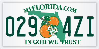 FL license plate 0294ZI