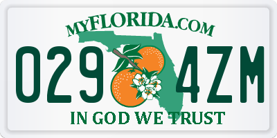 FL license plate 0294ZM