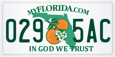FL license plate 0295AC