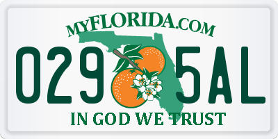 FL license plate 0295AL