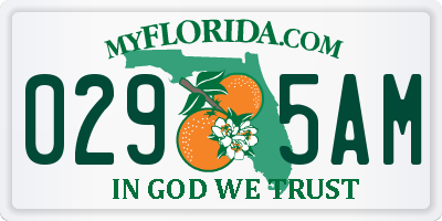 FL license plate 0295AM