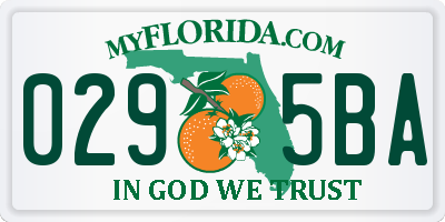FL license plate 0295BA
