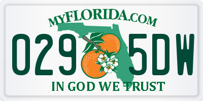 FL license plate 0295DW