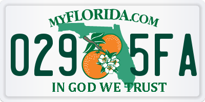 FL license plate 0295FA