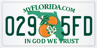 FL license plate 0295FD