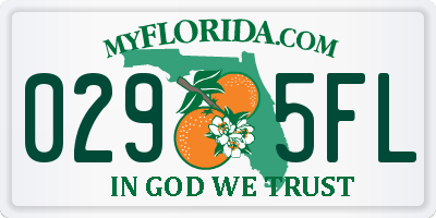 FL license plate 0295FL