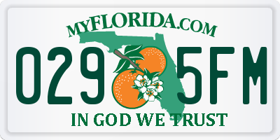 FL license plate 0295FM