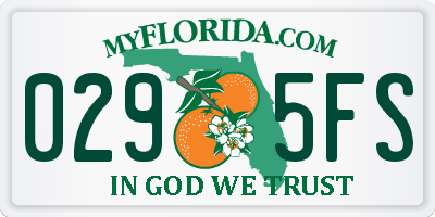 FL license plate 0295FS
