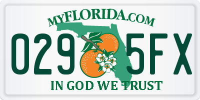 FL license plate 0295FX