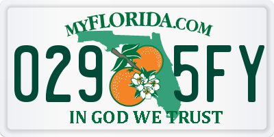 FL license plate 0295FY
