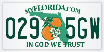 FL license plate 0295GW