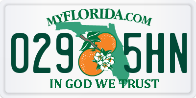 FL license plate 0295HN