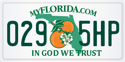 FL license plate 0295HP