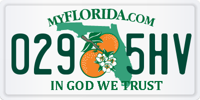 FL license plate 0295HV