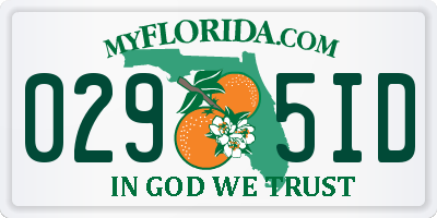 FL license plate 0295ID