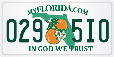FL license plate 0295IO