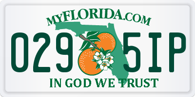 FL license plate 0295IP