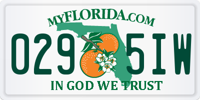 FL license plate 0295IW