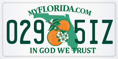 FL license plate 0295IZ