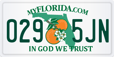 FL license plate 0295JN