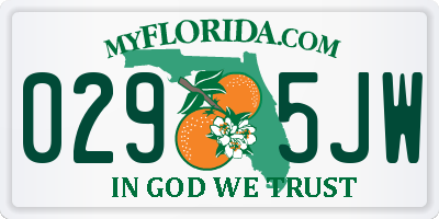 FL license plate 0295JW