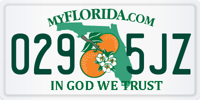 FL license plate 0295JZ