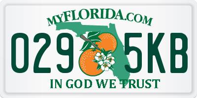 FL license plate 0295KB