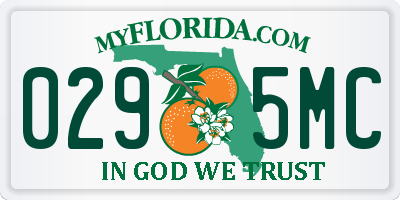 FL license plate 0295MC