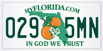 FL license plate 0295MN