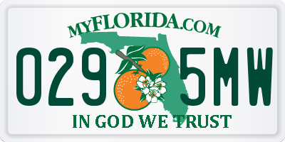 FL license plate 0295MW