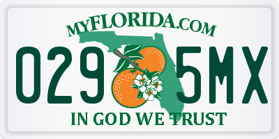 FL license plate 0295MX