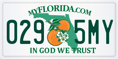 FL license plate 0295MY