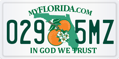 FL license plate 0295MZ