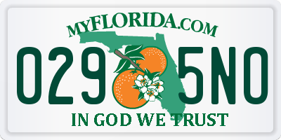 FL license plate 0295NO