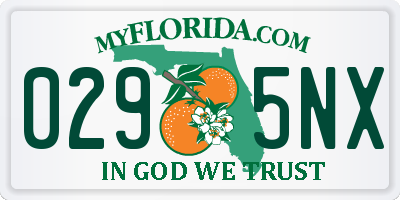 FL license plate 0295NX