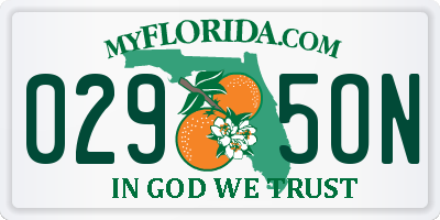 FL license plate 0295ON