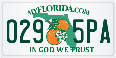 FL license plate 0295PA