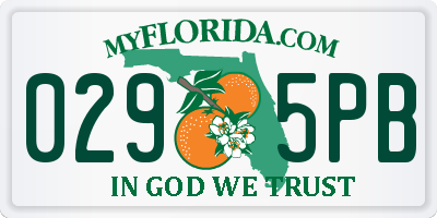 FL license plate 0295PB
