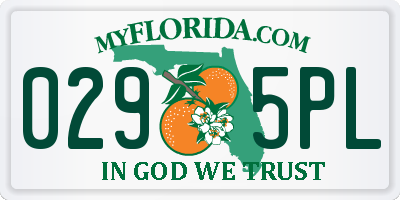 FL license plate 0295PL