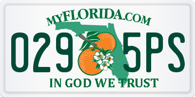 FL license plate 0295PS