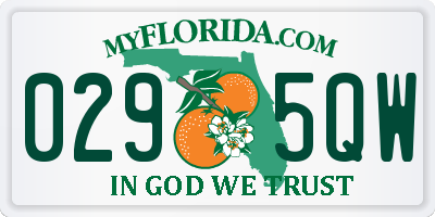FL license plate 0295QW