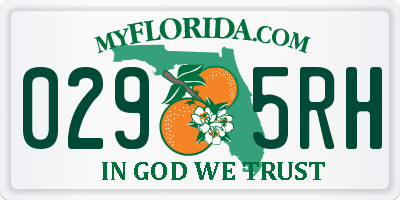 FL license plate 0295RH