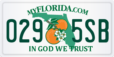 FL license plate 0295SB