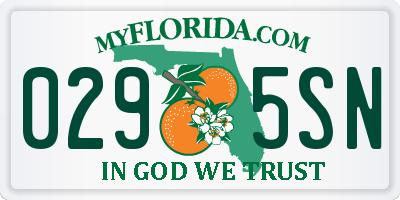 FL license plate 0295SN