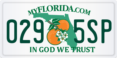 FL license plate 0295SP