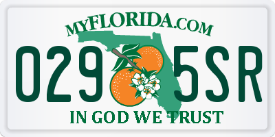 FL license plate 0295SR